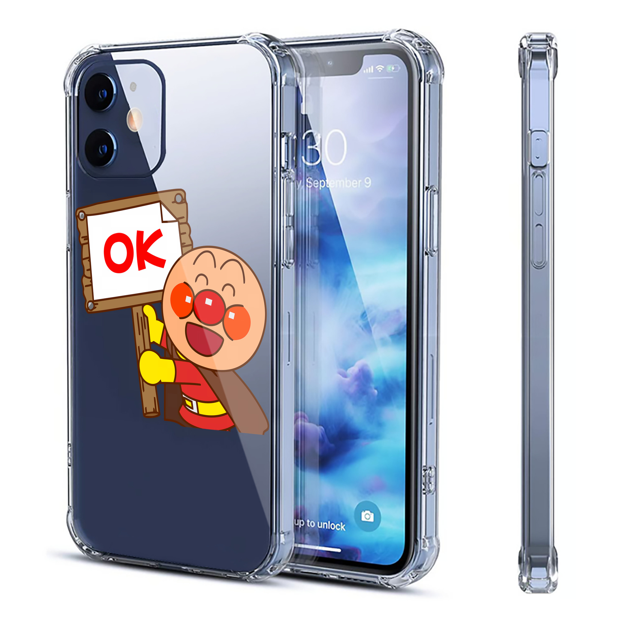 （画像用） アンパンマン Anpanman 【iPhone 12シリーズ対応】透明スマホケース（クリアソフトケース）